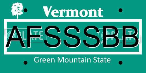 AFSSSBB Vermont License Plate