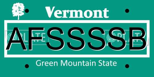 AFSSSSB Vermont License Plate