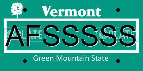 AFSSSSS Vermont License Plate