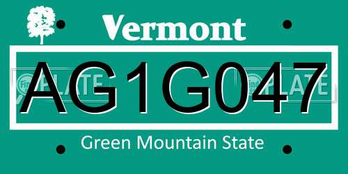 AG1G047 Vermont License Plate
