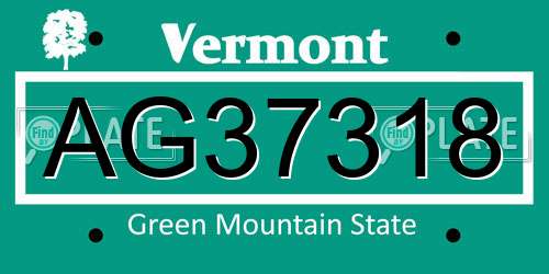 AG37318 Vermont License Plate