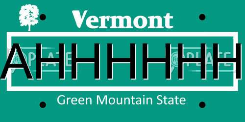 AHHHHHH Vermont License Plate