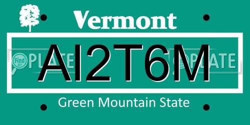 AI2T6M Vermont License Plate