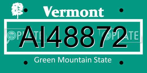 AI48872 Vermont License Plate