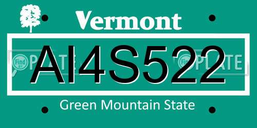 AI4S522 Vermont License Plate