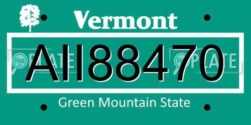 AII88470 Vermont License Plate
