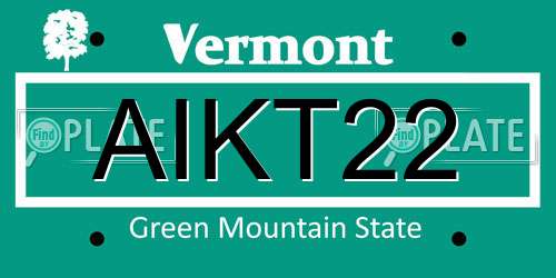 AIKT22 Vermont License Plate