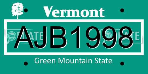 AJB1998 Vermont License Plate