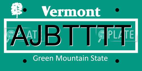 AJBTTTT Vermont License Plate