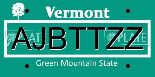 AJBTTZZ Vermont License Plate