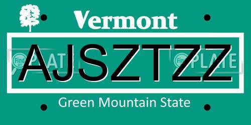 AJSZTZZ Vermont License Plate