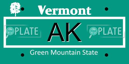 AK Vermont License Plate