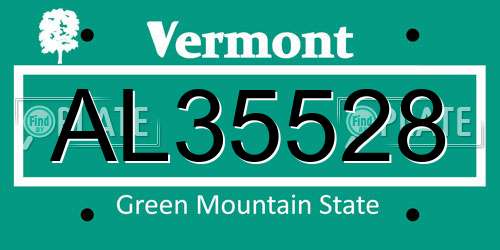 AL35528 Vermont License Plate