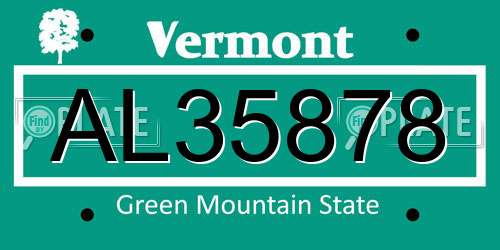 AL35878 Vermont License Plate