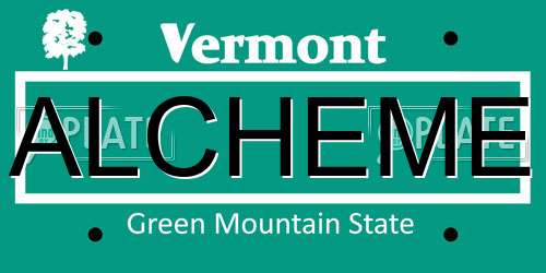 ALCHEME Vermont License Plate