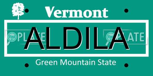 ALDILA Vermont License Plate