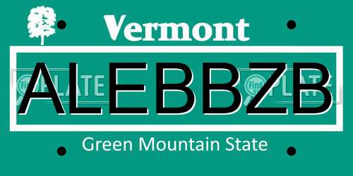 ALEBBZB Vermont License Plate