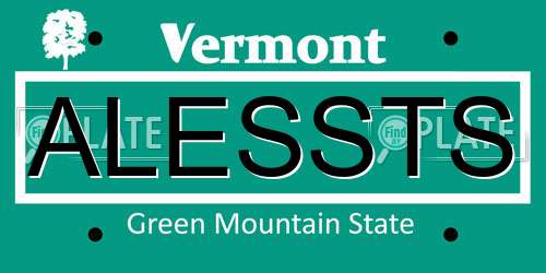 ALESSTS Vermont License Plate