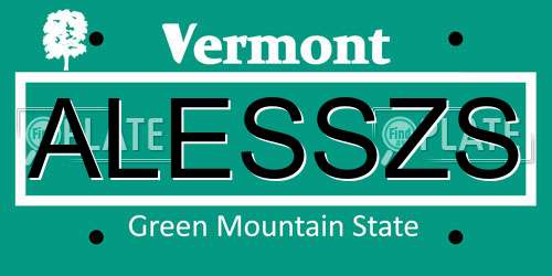 ALESSZS Vermont License Plate