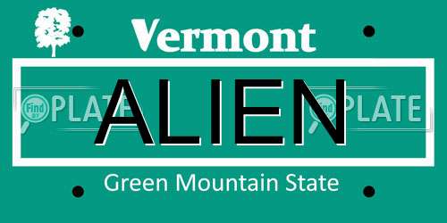 ALIEN Vermont License Plate