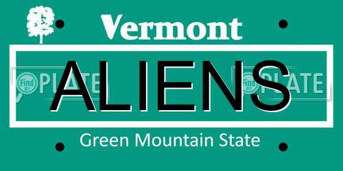 ALIENS Vermont License Plate
