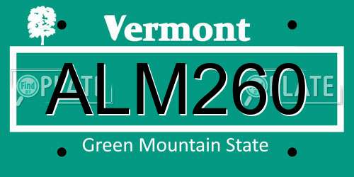 ALM260 Vermont License Plate