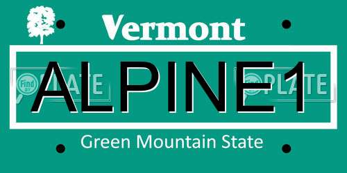 ALPINE1 Vermont License Plate