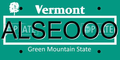 ALSEOOO Vermont License Plate