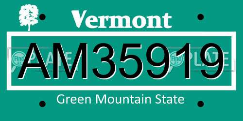 AM35919 Vermont License Plate
