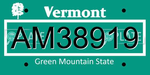 AM38919 Vermont License Plate