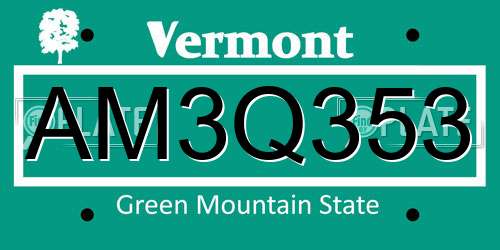 AM3Q353 Vermont License Plate
