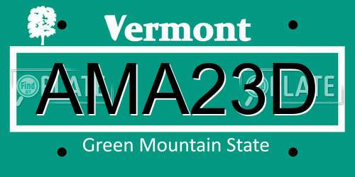 AMA23D Vermont License Plate