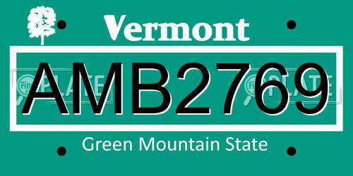 AMB2769 Vermont License Plate