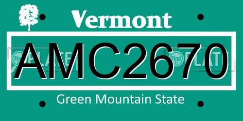 AMC2670 Vermont License Plate