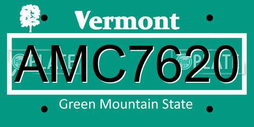 AMC7620 Vermont License Plate
