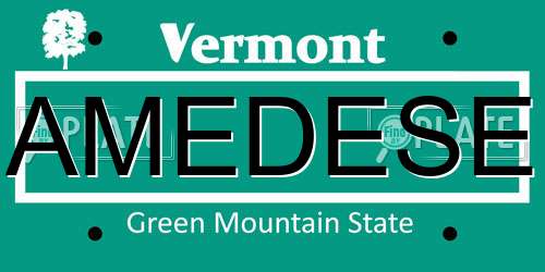 AMEDESE Vermont License Plate