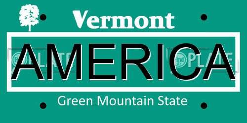 AMERICA Vermont License Plate