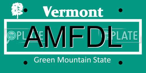 AMFDL Vermont License Plate