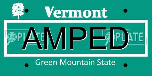 AMPED Vermont License Plate