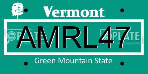 AMRL47 Vermont License Plate