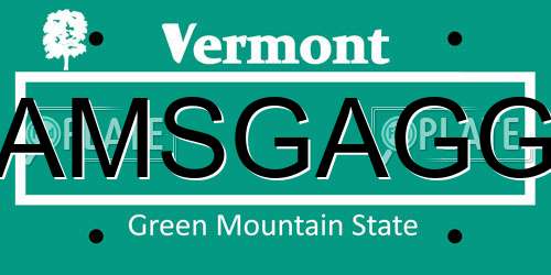 AMSGAGG Vermont License Plate