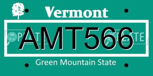 AMT566 Vermont License Plate