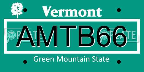 AMTB66 Vermont License Plate