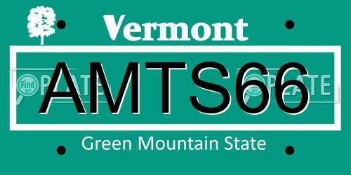 AMTS66 Vermont License Plate