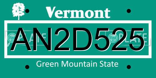 AN2D525 Vermont License Plate