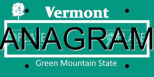 ANAGRAM Vermont License Plate