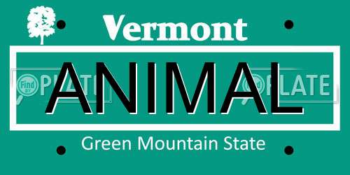 ANIMAL Vermont License Plate