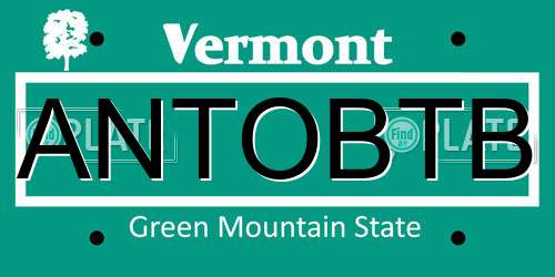 ANTOBTB Vermont License Plate