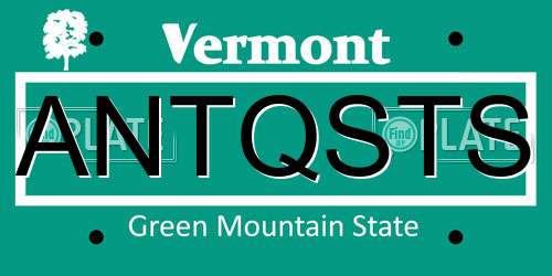 ANTQSTS Vermont License Plate