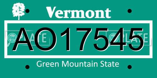 AO17545 Vermont License Plate